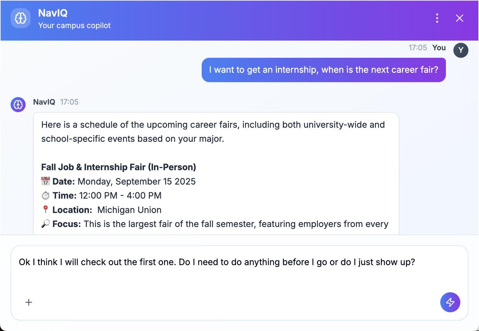 Campus Copilot Chat Interface